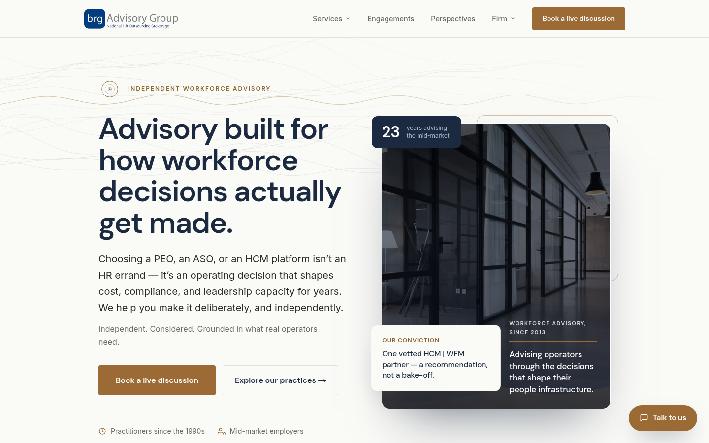 BRG Advisory Group homepage