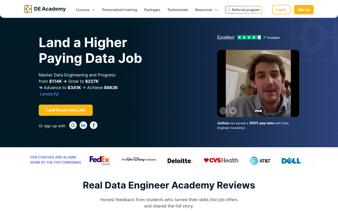 Data Engineer Academy homepage