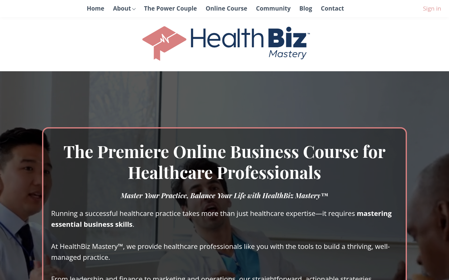 HealthBiz Mastery homepage