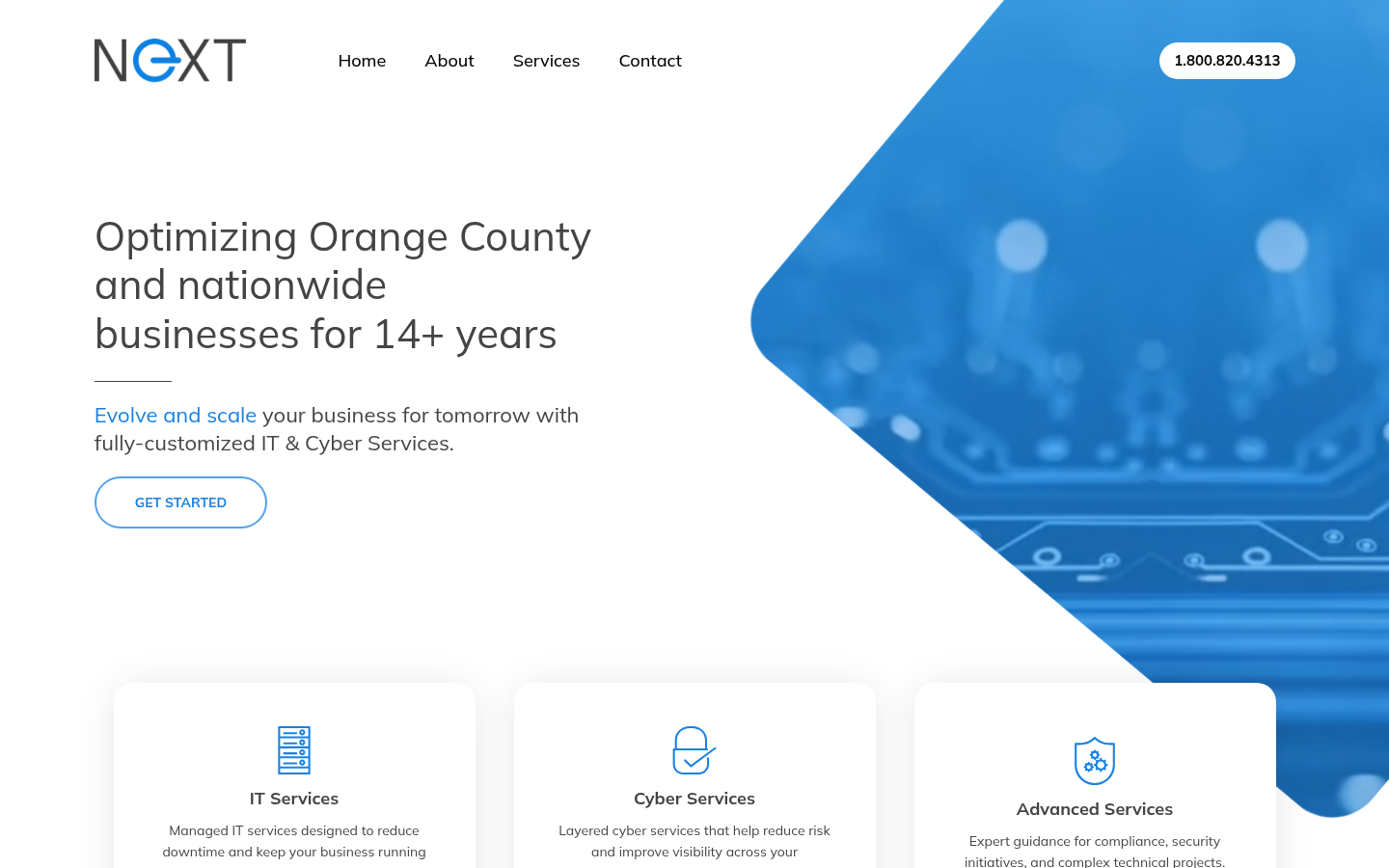 Next IT Solutions homepage