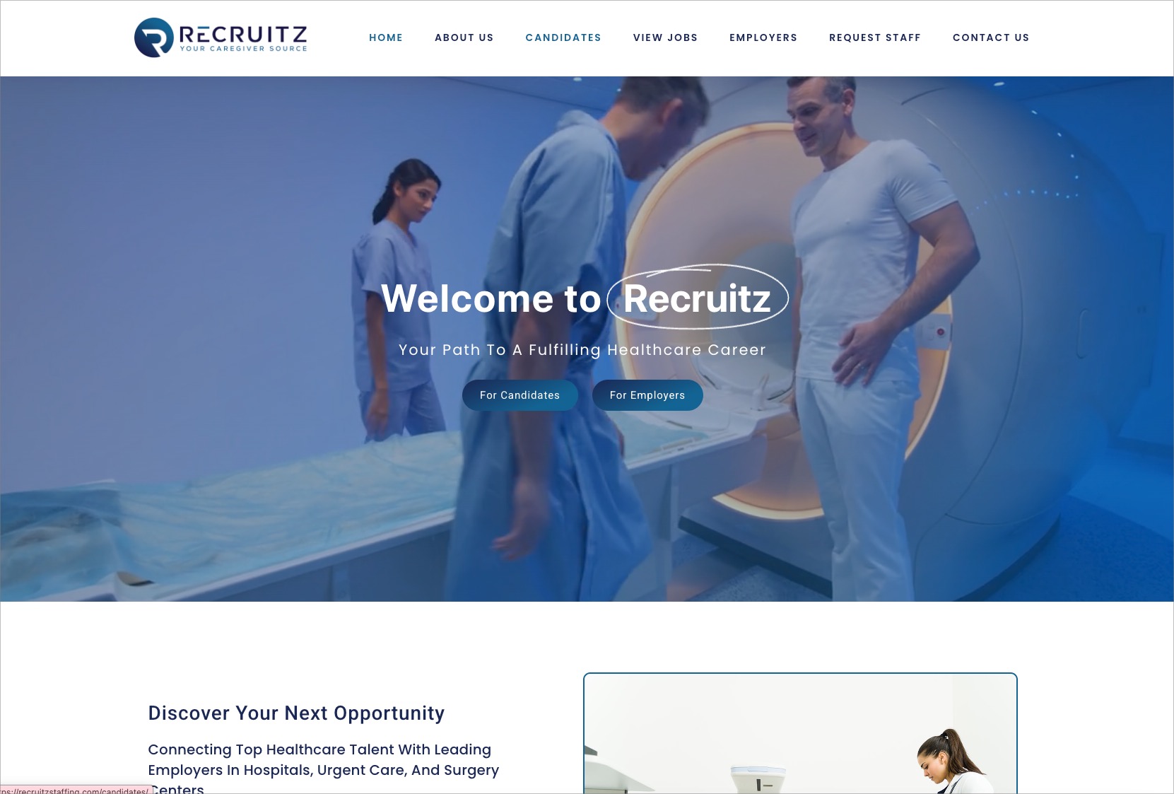 Recruitz homepage