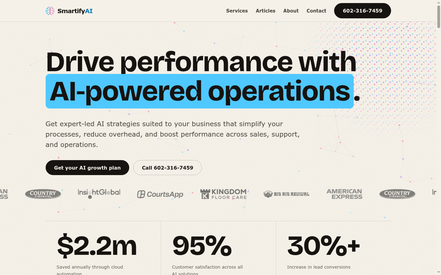 Smartify AI homepage