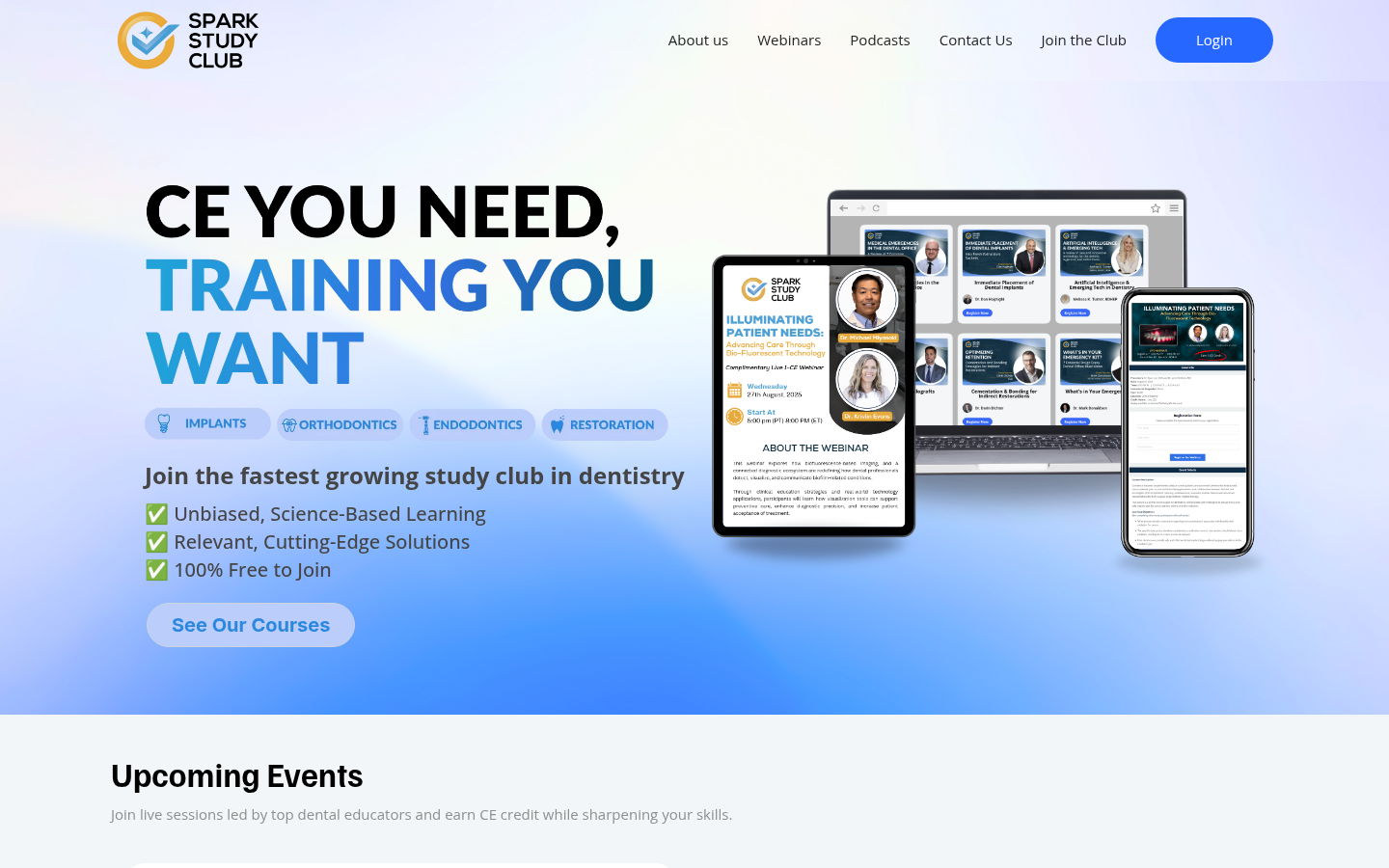 Spark Study Club homepage